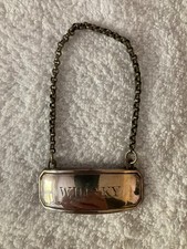Etiqueta decantadora antiga de metal branco art déco WHISKEY comprar usado  Enviando para Brazil