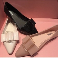 Sapatos femininos Melissa Pointy Iii arco plano nó quadrado biqueira única gelatina 35-39, usado comprar usado  Enviando para Brazil
