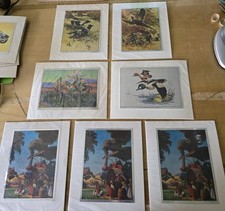 Lote de 7 impressões vintage de arte em folha – vida selvagem, cães de caça, trator a vapor, patos, comprar usado  Enviando para Brazil