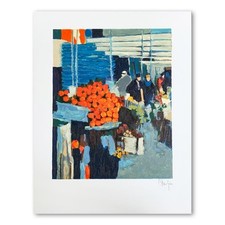 Usado, Claude Fauchere La Fruta Mercado Firmado a Mano Ltd. Ed. Serigrafía En Papel , comprar usado  Enviando para Brazil