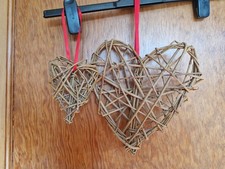 wicker love hearts for sale  STOCKPORT