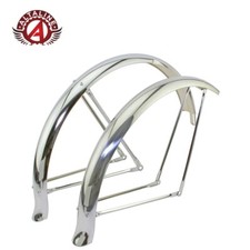 Usado, Conjunto de para-lamas de bicicleta ALTA cromado 26" alargado ajustável peso médio 68mm cromado comprar usado  Enviando para Brazil