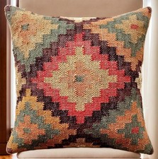 Capa de almofada decorativa de juta Kilim | Travesseiro boêmio comprar usado  Enviando para Brazil