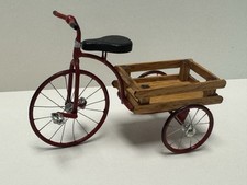 Carrinho de triciclo vermelho miniatura casa de bonecas – bicicleta escala 1:12 com cama de carga comprar usado  Enviando para Brazil