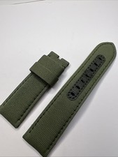 Autêntico tecido de lona verde cáqui Panerai e alça de couro 24mm - 22mm comprar usado  Enviando para Brazil