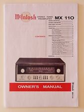 Mcintosh mx110 manuale usato  Ronco Briantino