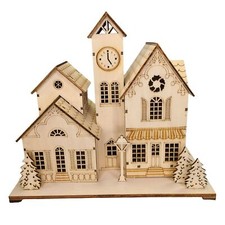 Hallmark Natal corte a laser madeira vila cena decoração iluminada trem display comprar usado  Enviando para Brazil