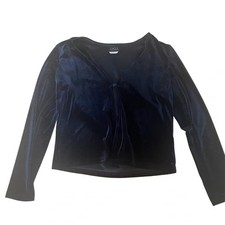 Blusa Feminina Vintage Feita nos EUA JKLA Veludo Preta Manga Longa Botão Frontal M comprar usado  Enviando para Brazil