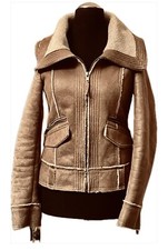 Hellbraune lederimitat jacke gebraucht kaufen  Alsdorf