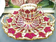 Porcelana inglesa rara 1825 xícara de chá e pires trio prato de bolo xícara de chá RIDGWAY  comprar usado  Enviando para Brazil