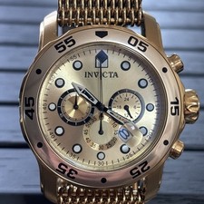 Invicta relógio masculino mergulhador profissional cronógrafo mostrador tom dourado aço inoxidável 47240 comprar usado  Enviando para Brazil