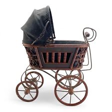 Carrinho de bebê vintage antigo vitoriano carrinho de bebê carrinho de vime madeira e aço comprar usado  Enviando para Brazil