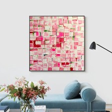 Decoração Para Casa Rosa Quadrado Fotos Arte de parede pintado a mão Pinturas A Óleo Sem Moldura comprar usado  Enviando para Brazil