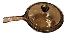 Usado, Panela de vidro vintage Vision Corning Ware com tampa âmbar 6"D França comprar usado  Enviando para Brazil