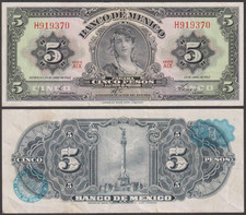 El Banco De México, 5 Pesos, 1963, Muito Bom+++, P-60(h) comprar usado  Enviando para Brazil