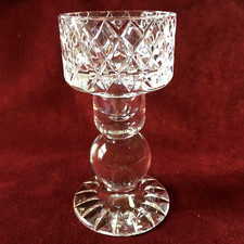 Castiçal bloco vidro cristal Polônia padrão diamante 6" comprar usado  Enviando para Brazil