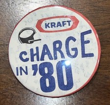 Capacete de futebol americano KRAFT CHARGE IN 80 publicidade pinback/botão 2 1/4” comprar usado  Enviando para Brazil