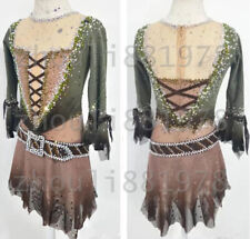 Vestido de patinaje artístico sobre hielo vestido de patinaje artístico para competición teñido marrón segunda mano  Embacar hacia Mexico
