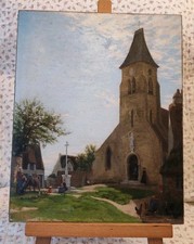 ANTIGUA PINTURA AL ÓLEO SOBRE LIENZO ESCENA IGLESIA SIGLO XIX FIRMADA Y FECHADA 1864 segunda mano ANTIGUA PINTURA AL ÓLEO SOBRE LIENZO ESCENA IGLESIA SIGLO XIX FIRMADA Y FECHADA 1864 segunda mano  Embacar hacia Mexico