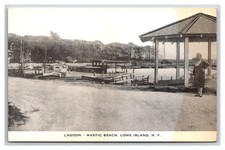 Cartão postal 1939 NY Long Island Mastic Beach New York Lagoon gazebo barcos femininos comprar usado  Enviando para Brazil