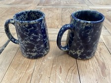 Par de canecas de café Bennington Pottery esponja ágata azul comprar usado  Enviando para Brazil