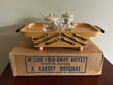 Usado, Bandeja de servir dobrável expansível original Karoff buffet com conjunto de condimentos comprar usado Usado, Bandeja de servir dobrável expansível original Karoff buffet com conjunto de condimentos comprar usado  Enviando para Brazil