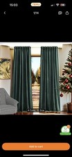 Green velvet curtains for sale  WARRINGTON