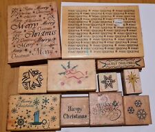 christmas wooden stamps for sale  UXBRIDGE