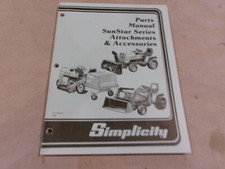 Simplicity parts manual for sale  Jasper