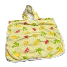 Toalha de banho vintage Clarysse com capuz para bebê fecho de pressão amarelo frutado palmeira comprar usado  Enviando para Brazil
