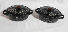 2 mini caçarola oval de grés/tampa de prato cofre para microondas e forno doméstico esterlinas comprar usado  Enviando para Brazil