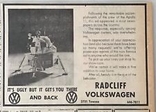 Anúncio de jornal 1969 para Volkswagen - Lander lunar, feio, mas leva você lá comprar usado  Enviando para Brazil