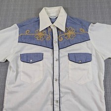 Camisa Western Rockabilly Vintage Anos 70 Gaúcho Originals Tamanho Pequeno Pérola Snap EUA comprar usado  Enviando para Brazil