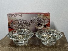 Juego de 2 candelabros de cristal para velas votivas y cónicas Alco segunda mano  Embacar hacia Mexico