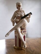 RRR RZADKI Antyk Vintage Royal Dux. Duży gracz banjo. Art Deco. na sprzedaż  PL