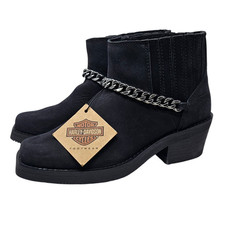 NOVA Harley Davidson 6.5 Bota de Motoqueiro de Couro Preto Tornozelo Corrente Gótica Ocidental comprar usado NOVA Harley Davidson 6.5 Bota de Motoqueiro de Couro Preto Tornozelo Corrente Gótica Ocidental comprar usado  Enviando para Brazil