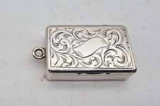 GOOD ANTIQUE STERLING SILVER BOX CHEROOT CUTTER VESTA CASE BIRMINGHAM 1853 comprar usado  Enviando para Brazil