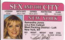Cartão de colecionador plástico Kim Cattrall Sex and the City carteira de motorista pacote de carne comprar usado  Enviando para Brazil