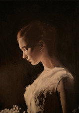 Usado, William Barra Original Luz Divina muito Tristeza Tragédia Mulher Garota Pintura comprar usado  Enviando para Brazil