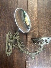 Suporte de parede antigo vitoriano dourado ferro fundido lâmpada a óleo refletor de mercúrio bom! comprar usado  Enviando para Brazil