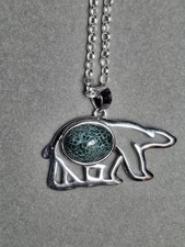 Greenstone bear pendant for sale  Curran