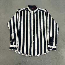 Camisa masculina vintage Tommy Hilfiger tamanho grande listrada manga longa botão para cima, usado comprar usado  Enviando para Brazil