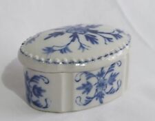 Pequeña Caja Oval De Azul Y Blanco Porcelana de China Siglo Xx L 10CM comprar usado  Enviando para Brazil