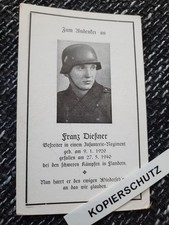 Sterbebild gefreiter einem gebraucht kaufen  Altötting