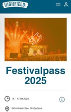 Highfield ticket festivalpass gebraucht kaufen  Chemnitz