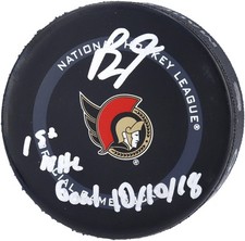Disco modelo 2021 assinado Brady Tkachuk Senators "1st NHL Goal 10/10/18" Insc comprar usado  Enviando para Brazil