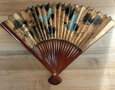 Vintage wandfächer handbemalt gebraucht kaufen  Karlshagen
