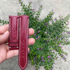 Pulseira de relógio 22/20mm acolchoada vermelha genuína perna de avestruz pele de couro comprar usado  Enviando para Brazil