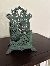 Porta-correio de ferro duas fendas carta mesa mesa decoração peça ferro forjado verde comprar usado  Enviando para Brazil