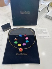 Joan Rivers 10 cores quadriculado pingente pedras preciosas intercambiáveis colar ômega, usado comprar usado  Enviando para Brazil